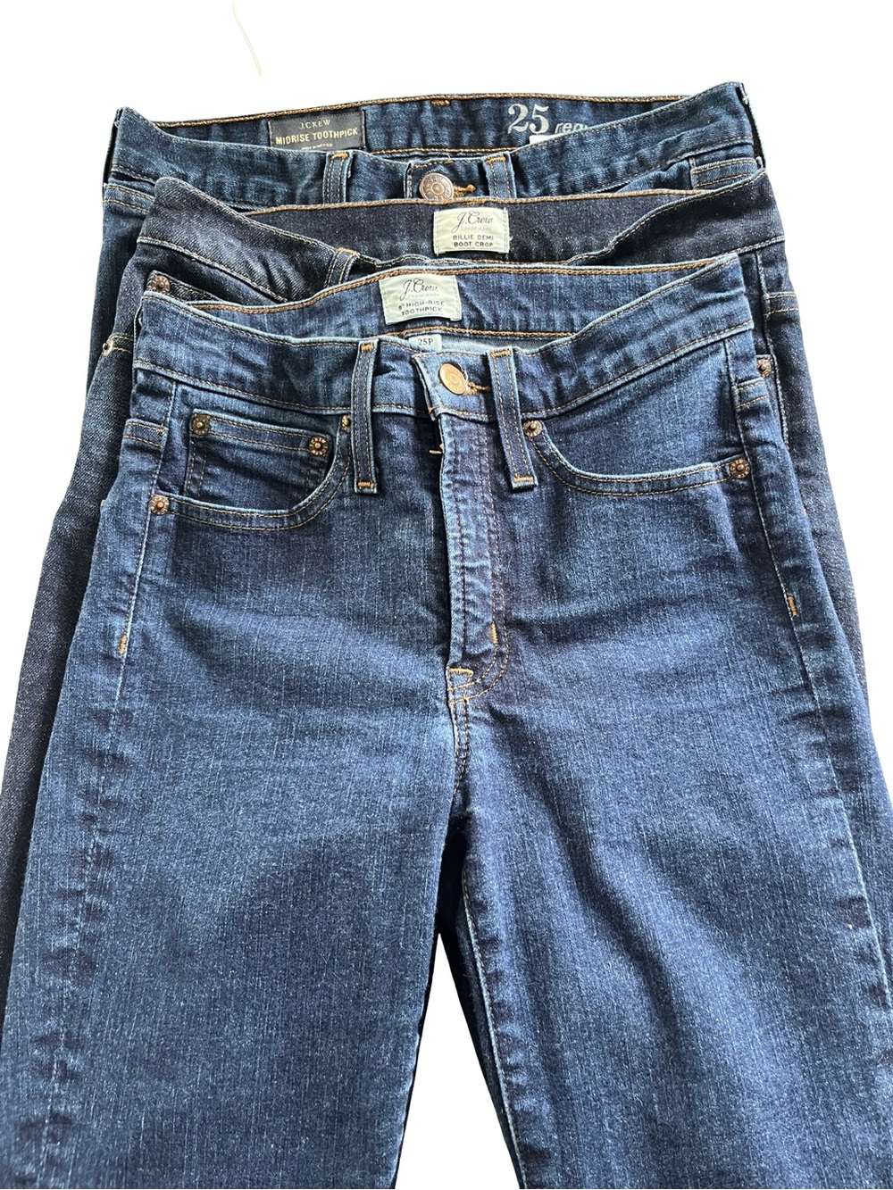 J Crew Jeans Bundle Dark Wash High Mid Rise Denim Casual Womens Size 25 Petite